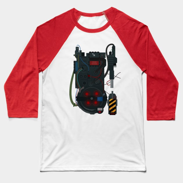 Ghostbusters Proton Pack Baseball T-Shirt by cheshirecatart